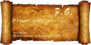 Pleyer Oxána névjegykártya